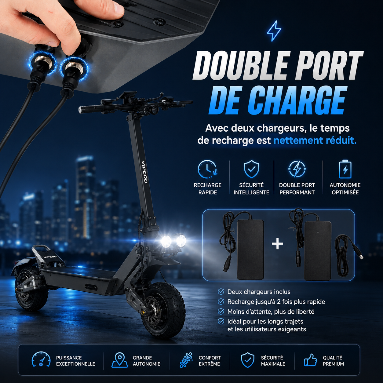 StreetRide VS9 - Trottinette électrique 60V 26Ah double moteur