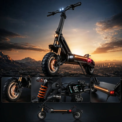 Trottinette électrique J30MAX - Double moteur 6000W tout-terrain