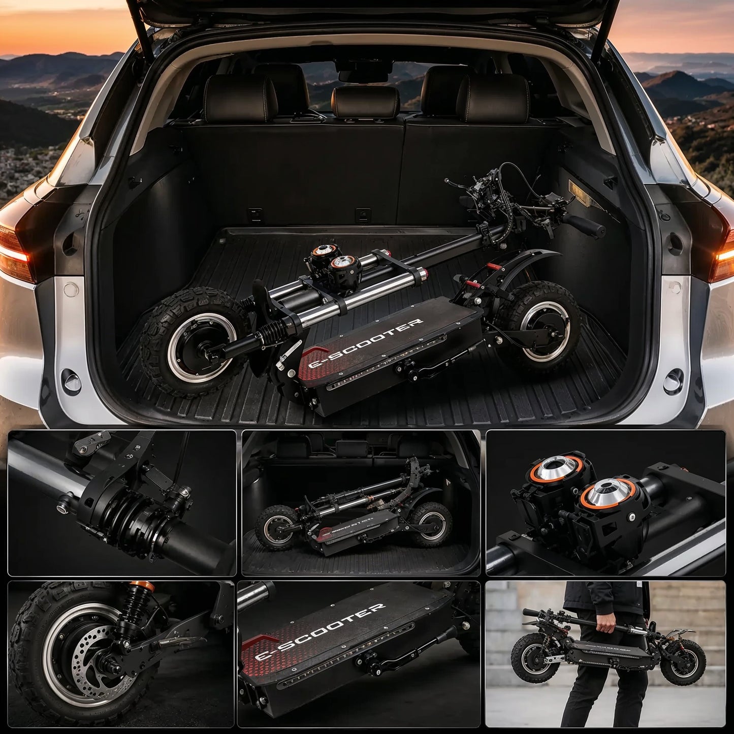 Trottinette électrique J30MAX - Double moteur 6000W tout-terrain